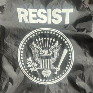 Black Ramones inspired Resist Windbreaker Jacket Men’s SM Women’s LG Vintage